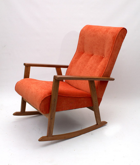 Mid Century Rocking Chair Orange