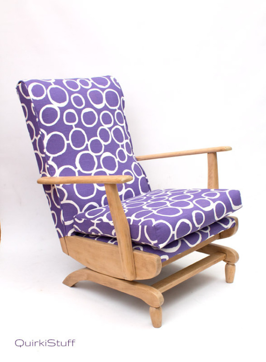 Mid Century Rocking Chair PurpleWhite