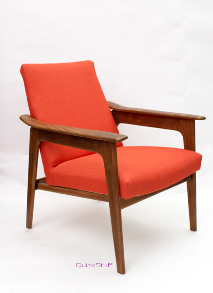 Mid Century Teak Chair orange